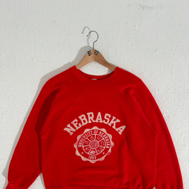 Vintage 1960s University of Nebraska Red Crewneck Sz. M