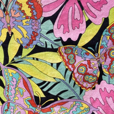 Vintage Butterflies Beach Towel, Pink Aqua, Op Art Butterfly Pool Towel, Terri-Tori, Coloring Book Look 