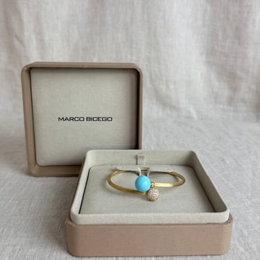 Marco Bicego 18K Gold, Diamond, and Turquoise Bracelet