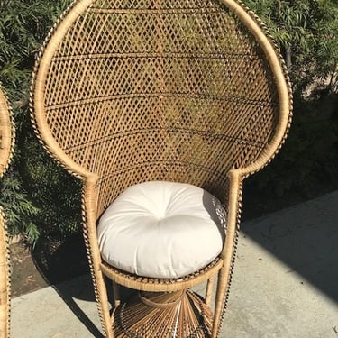 Peacock Chair Emmanuelle Bohemian Boho Chic Fan Rattan Armchair Chairs Chippendale Chinoiserie Bamboo Miami Mid Century Bentwood Wicker 