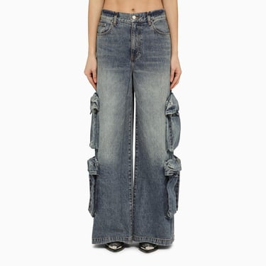 Amiri Jeans Baggy Cargo In Denim Blue Women