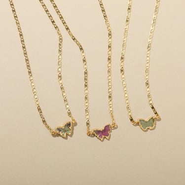 Butterfly Tourmaline Necklace, Watermelon Tourmaline Pendant, Handmade Crystal Jewelry, October Birthstone Gift for Her 