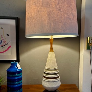 Midcentury Ceramic/Wood Table Lamp
