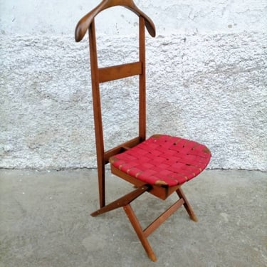 Vintage Valet Chair/ Storage Chair/ Ico Luisa Paris Style Chair/ Fratelli Reguitti Style Chair/ Vintage Furniture/ Gentleman Chair /70s 