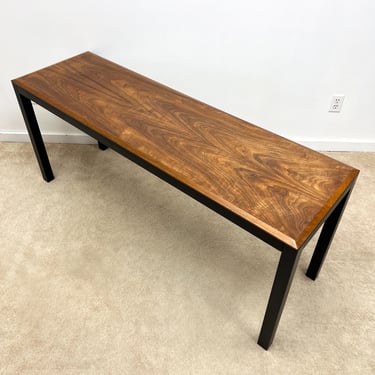 mid century Milo Baughman Directional walnut wood long console table 