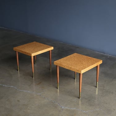 Paul Frankl Cork Side Tables for Johnson Furniture Company, circa 1950