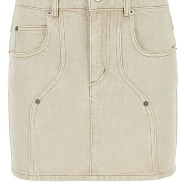 Isabel Marant Etoile Women Sand Denim Vesna Mini Skirt