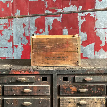Antique Sundstrand Wood Crate Rockford, IL 