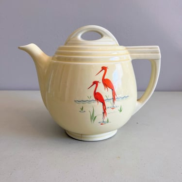 Vintage Art Deco Hall China Flamingo Viking Drip O Lator Coffee Pot w/ Arch Lid 
