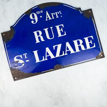 Antique Paris Arrondissement Street Sign