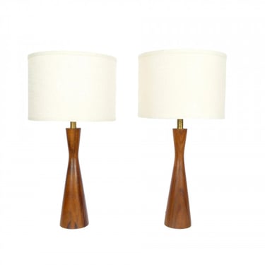 1960s Pair of Teak Table Lamps