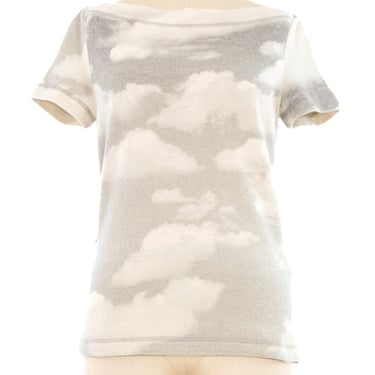 Moschino Cloud Printed Short Sleeve Sweater