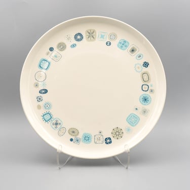 Franciscan Pottery Del Mar Dinner Plate | Vintage California Pottery | Mid Century Modern Dinnerware | Abstract Snowflake Design 