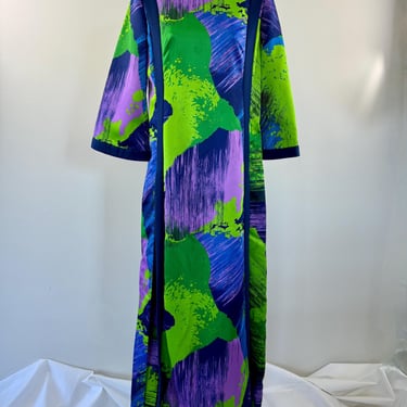 1970s Tori Richard Abstract Print Tunic & Pant Set 