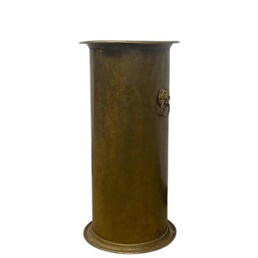 Free  shipping within Continental US - Vintage English Regency Brass Finished Lion-head Entryway Umbrella Stand 
