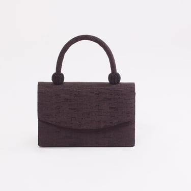 Vintage 00s Y2K Black Beaded Top Handle Festival Handbag Purse 