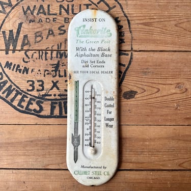 Vintage Ankorite Metal Thermometer Calumet Steel Co Industrial Advertising 