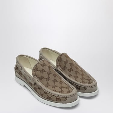 Gucci Loafer In Original Gg Fabric Beige/Ebony Men