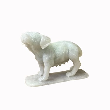 Chinese White Jade Color Stone Puppy Dog Display Figure ws2388S Chinese White Jade Color Stone Puppy Dog Display Figure ws2388S