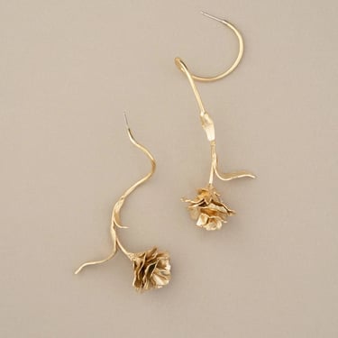 Carnation Stem Drop Earrings