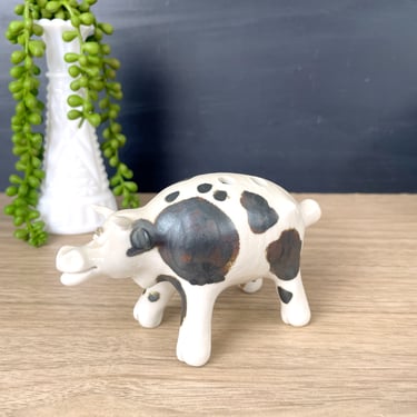 Whistleworks ceramic cow figural clay 4 hole ocarina 