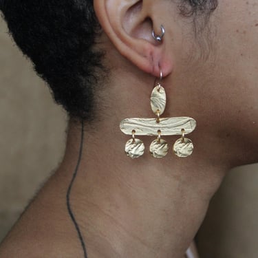 Archive Market - Wheels of Stone - Dangle Earrings - Final Sale 