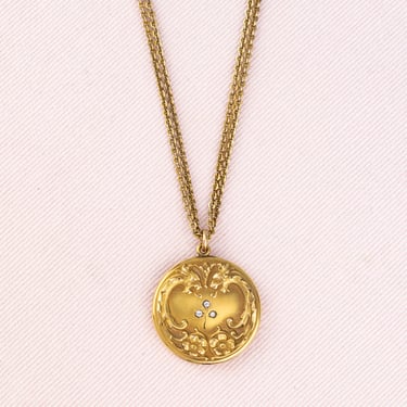 Antique Gold-Filled Locket Necklace