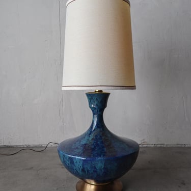 Mid-Century Modern Drip Glaze Ceramic Pottery Lamp 