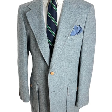 Vintage 1970s CHAPS RALPH LAUREN Wool Tweed Blazer ~ 38 to 40 L ~ Herringbone ~ jacket / sport coat ~ Preppy / Ivy Style / Trad 