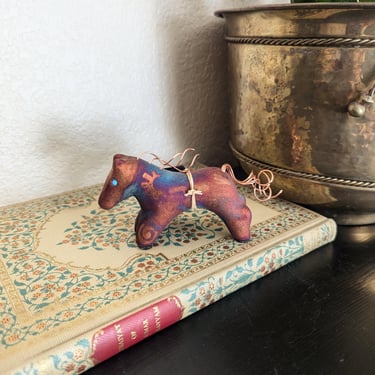 Iridescent Signed Raku Pottery Horse Figurine by Jeremy Diller 