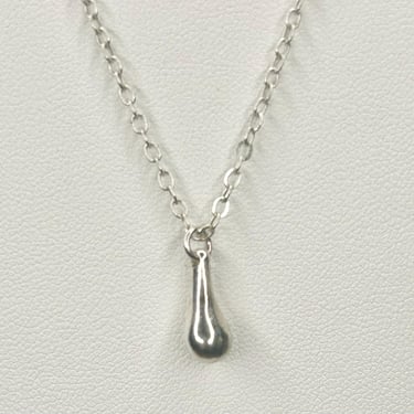 Sterling Silver Droplet Pendant Necklace Drip Teardrop Modern Jewelry 925 Drop 