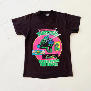 1980s Teenage Mutant Turtles Black T-Shirt 