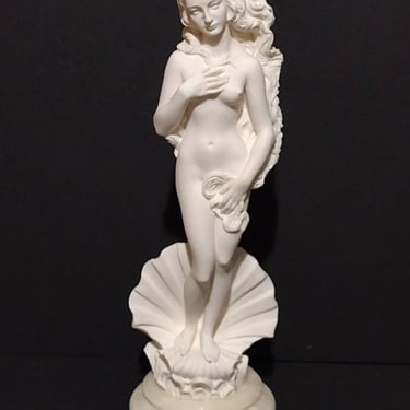 Vintage Signed A Giannelli Birth of Venus Alabaster Resin Sculpture 10