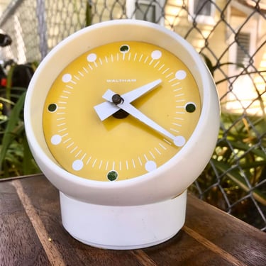 Retro Ball Clock Waltham Hav a Ball Yellow White Vintage Working Clock Modern Design Mod 