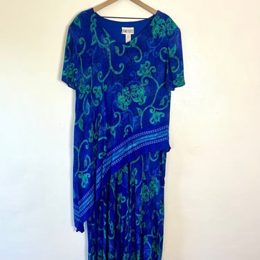 plus size 90s dress / plus size maxi dress / plus size vintage dress / plus size boho dress / plus size hippy dress / size 20 90s dress 