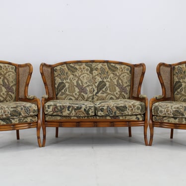 1960s Set of Rattan Armchairs and Sofa , Italy / Mid-century / Set of 3 / Vintage Armchair / Vintage Sofa / 