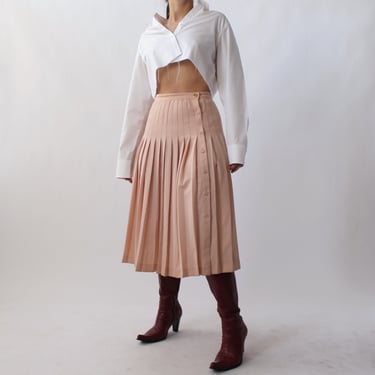 Vintage Escada Peach Pleated Skirt - W25