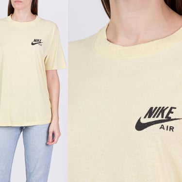 80s Nike Air Bootleg T Shirt - Men's Medium, Women's Large | Vintage Yellow Streetwear Graphic Athletic Tee 