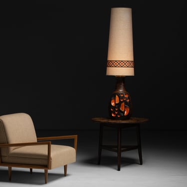 Modern Chair / Tall Ceramic Lamp