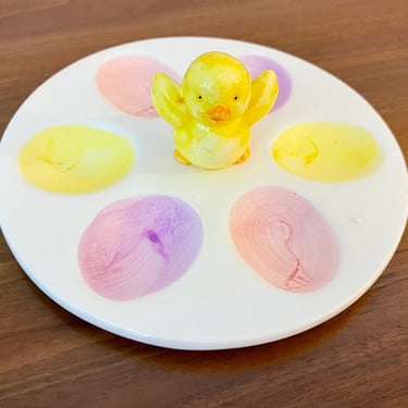 Vintage Easter Bunny Egg Serving Platter 