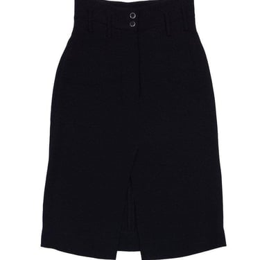 Chanel - Black Silk A-Line Skirt Sz 4