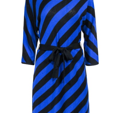 Trina Turk - Blue & Black Stipe Knit Dress Sz L