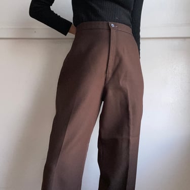 vintage chocolate brown high rise slacks large / xl 
