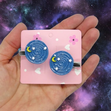 Space Cakes Hair Clip Set Galaxy Cosmic Celestial Sweets Barrette Clips 