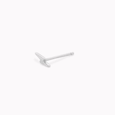 Lightning Bolt Stud - White Gold