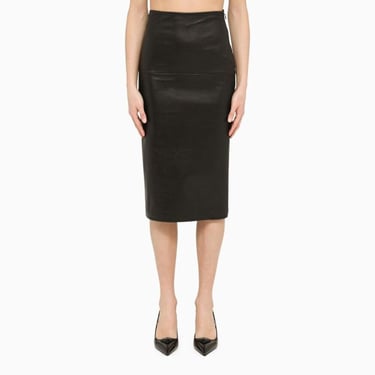 Prada Women Sheath Skirt In Leather