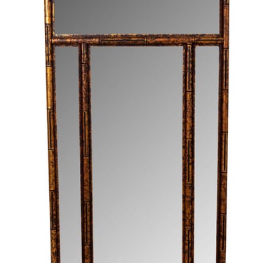 Faux Bamboo Mirror With Tortoise Shell Finish