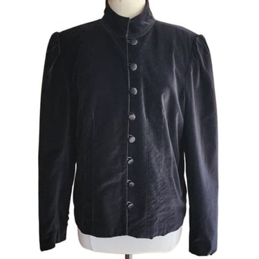 Vintage 80s Black Velvet Jacket  Blazer  Boutique Europa 