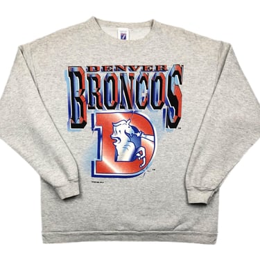 Vintage 1995 Logo 7 Denver Broncos Football Big Logo NFL Graphic Crewneck Sweatshirt Pullover Size Medium/Large 