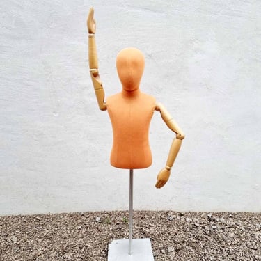 Mid Century Modern Male Display Mannequin Torso / Shop Bust Hands Display / Wooden Hand Mannequin / Vintage Mannequin / 1990s / '90s 